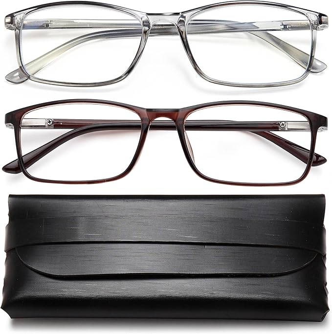 Professional Reading Glasses for Men/Women, Blue Light Blocking Computer Readers with Spring Hinges for Glare and UV Protection