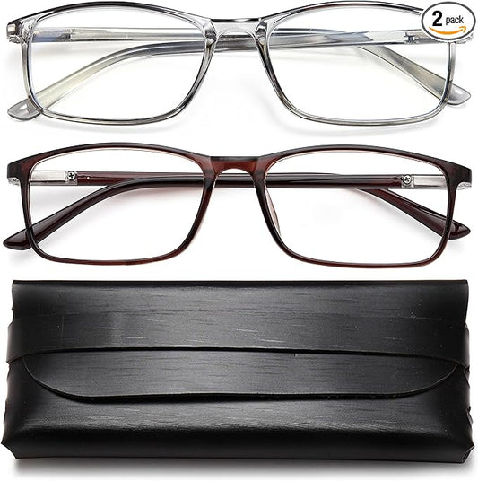 Professional Reading Glasses for Men/Women, Blue Light Blocking Computer Readers with Spring Hinges for Glare and UV Protection
