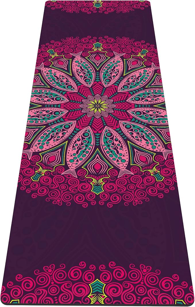 nuveti Yoga Mat Print Extra Thick TPE Non Slip Fitness Exercise Mat with Carrying Bag,72"x24" Extra Thick 6MM Exercise & Workout Mat for Yoga, Pilates Fitness and Floor Exercises