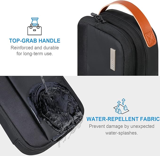 Lacdo Cord Organizer Travel, Electronics Organizer Travel Case, Cable Organizer Bag Case Storage for Cords, Chargers, Phone, Cables, SD Card, Usbs, Essentials, Black