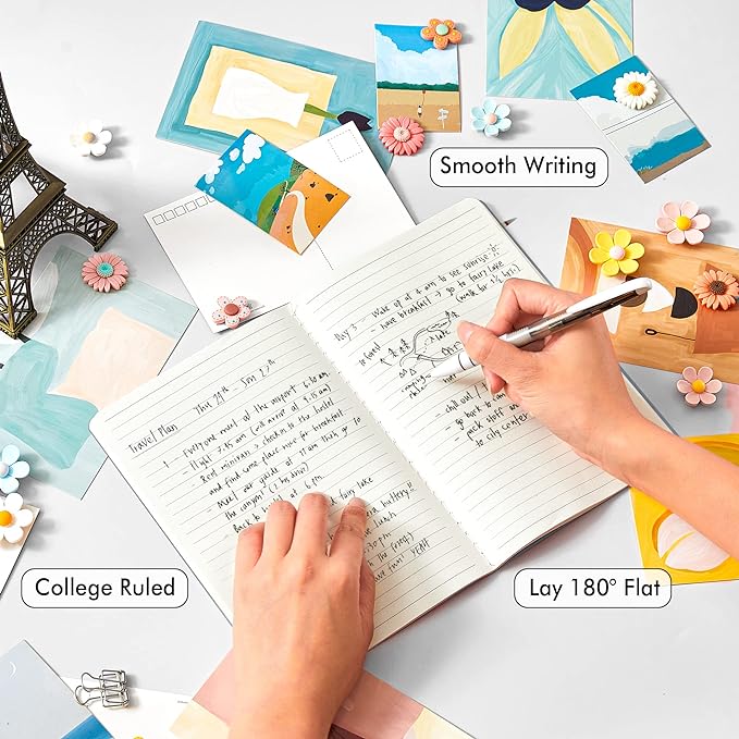 feela 8 Pack Soft Cover Journal Bulk, Notebooks College Ruled for Work, Lined Travel Journal for Women Men, Note Taking Notebook School Supplies Business Writing, 8.2” x 5.5”, A5, Gray