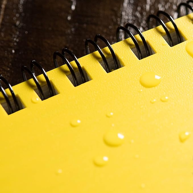Rite in the Rain Weatherproof Top Spiral Notebook, 3" x 5", Yellow Cover, Universal Pattern, 3 Pack (No. 135-3)