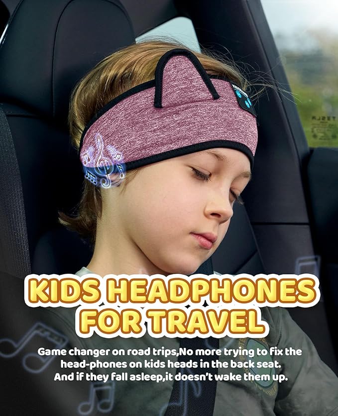 Kids Headphones, Bluetooth Headband Earphones for Children,Baby,Toddlers.Kids Headband Headphones for Home,Plane & Car Travel Accessories with Wired Playback 3.5 MM Jack, Wireless & Wired Palyback