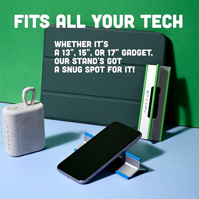 Steepy Adjustable Laptop Stand for Desk - 3 Heights Computer Stand - Portable Laptop Riser