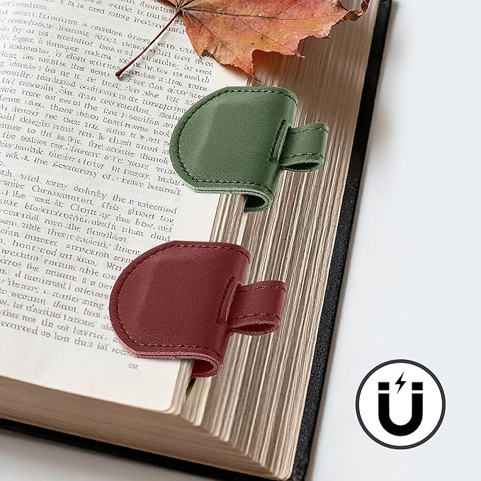 Magnetic Pen Loop Holder, Pencil Holder for Notebooks, Journals, Calendars, PU Leather 3 Pack