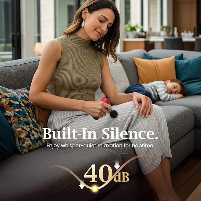 BOB AND BRAD Q2 Mini Massage Gun for Women - Portable Muscle Pain Relief, Powerful Deep Tissue Percussion Massager, Ultra Quiet Handheld Massager, Designed for Travel - Red