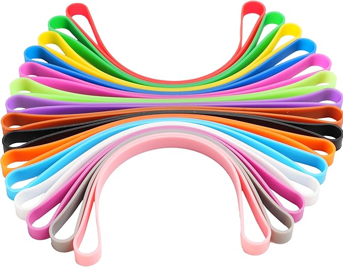 Rubber Bands Silicone 15 Pcs 5.5inch Elastic Bands for Notebook Books Cooking Wrapping Rubber Bands Boxes Wraps Office Supplies