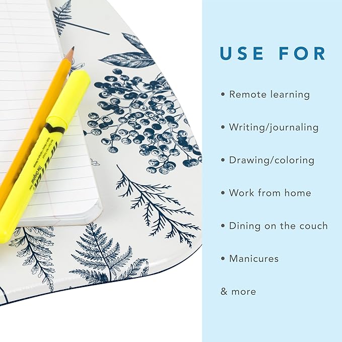 LAPGEAR MyStyle Portable Lap Desk with Cushion - Blue Garden - Fits up to 15.6 Inch Laptops - Style No. 45302