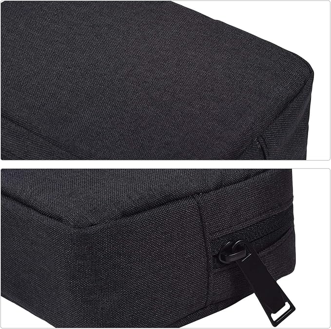 dealcase Canvas Waterproof Universal Electronic Accessories Organizer for Power Bank,Charging Cords,Chargers,Mouse,USB Cable,Earphones and More Out-going, Business Travel Gadget Bag,Black(Small+Big)