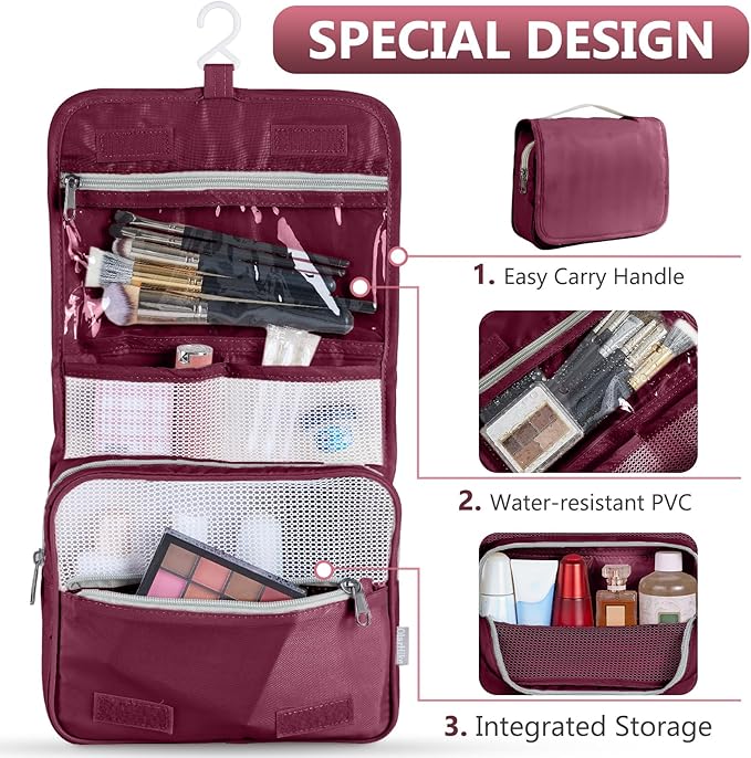 8 Set Packing Cubes for Travel, Gifts for Women Mom,Anti-Tearing Suitcase Organizer for Luggage with Shoe & Hanging Toiletry Bag,OlarHike Vacation Essentials & Accessories for Cruise Ship,Wine