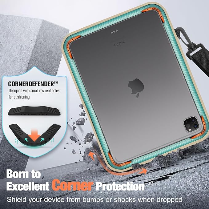 MoKo 9-11 Inch Tablet Sleeve Bag, Fits 11 inch iPad Air M3, iPad A16 2025, Pro 11 M4, iPad 10/9/8/7th, Tab S8/S9 11, Multifunctional Bag with Shoulder and Headphone Port, Sand