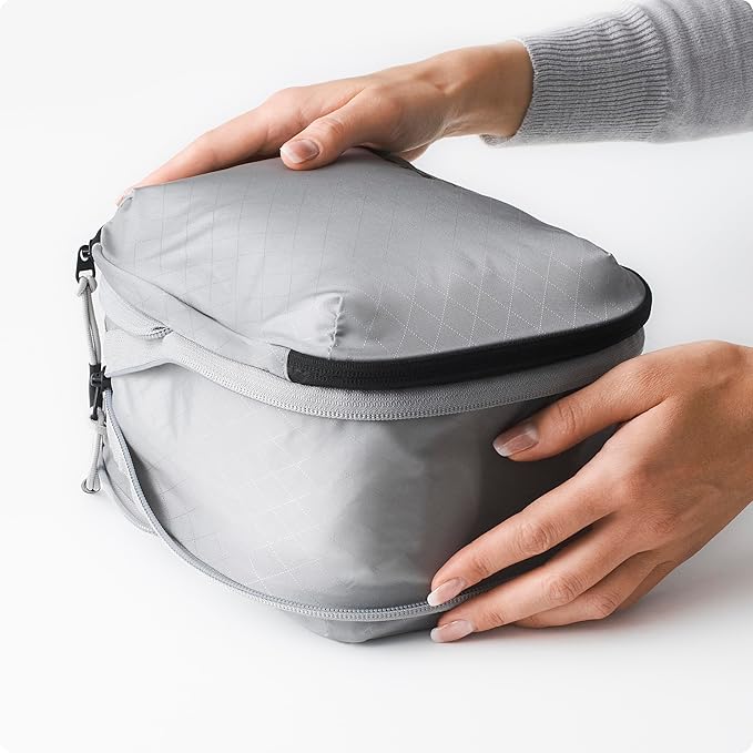 Aerotrunk Ultralight Compression Packing Cubes - Lightweight Travel Organizers for Suitcases and Luggage (6-Pack, Light Grey)