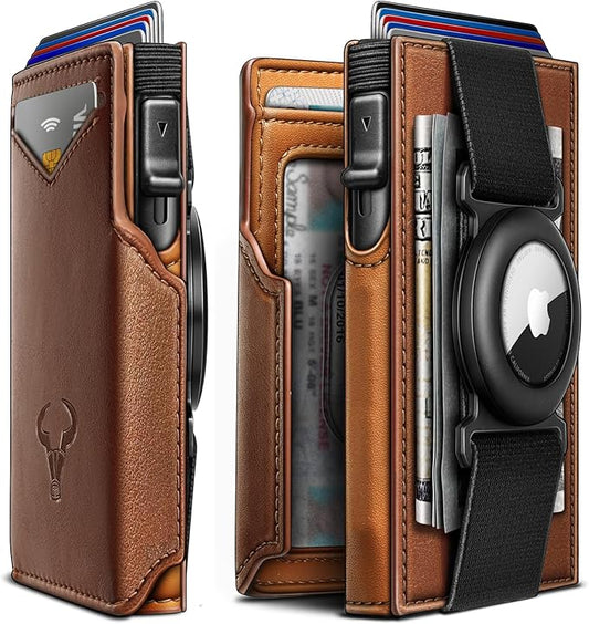 BULLIANT Men Airtag Wallet,Slim Front Pocket Wallet Money Clip for Men Gift 3.8"x2.7",Pop-up Access