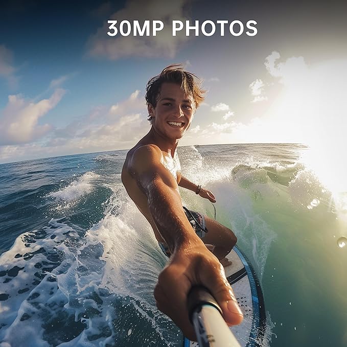 ODDV 4K60FPS 30MP Action Camera with Front LCD and Touch Rear Screens, Underwater Camera with 64GB Memory Card, 132FT Waterproof Camera, EIS, 5X Zoom, WiFi Remote Control（Pink）