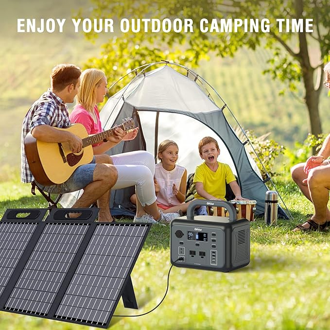 P500 Portable Power Station, 518Wh LiFePO4 Battery with 110V/500W Pure Sine Wave AC Outlets, PD 100W Output/Input, Solar Generator for Camping RV CPAP Home Emergency