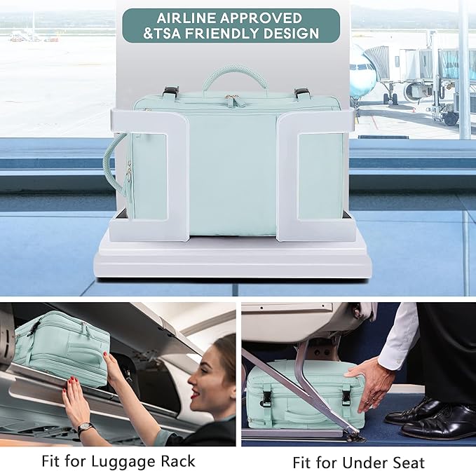 Beraliy Large Travel Backpack for Women Airline Approved, Carry On Backpack, 17 Inch Laptop Backpack, Personal Item Bag Casual Daypack Backpacks, Mint Green