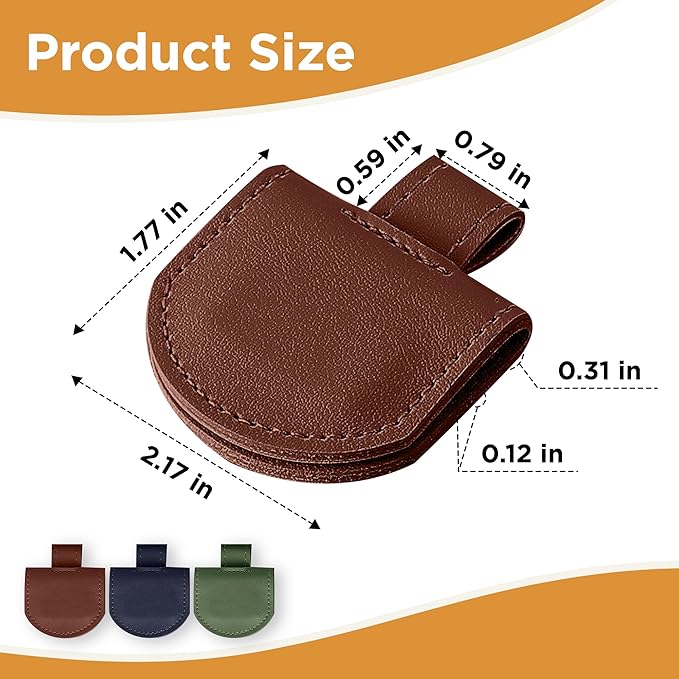 Magnetic Pen Loop Holder, Pencil Holder for Notebooks, Journals, Calendars, PU Leather 3 Pack