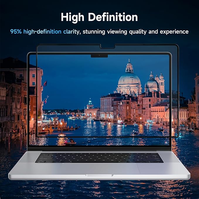 Privacy Screen for MacBook Air 13.6/13 Inch (2022-2025, M2,M3,M4) - A2681, A3113, Removable Vacuum Adsorption Anti Spy,Anti Glare Anti Blue Light Filter for Mac Laptop Computer