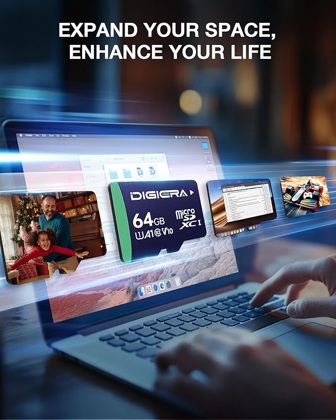 64GB CT100 microSDXC UHS-I Memory Card with Adapter - up to 100MB/s, C10, U1, V10, Full HD, A1, Micro SD Card for Smartphones, Tablets, Cameras, Gaming Consoles, and Drones (1 Pack)