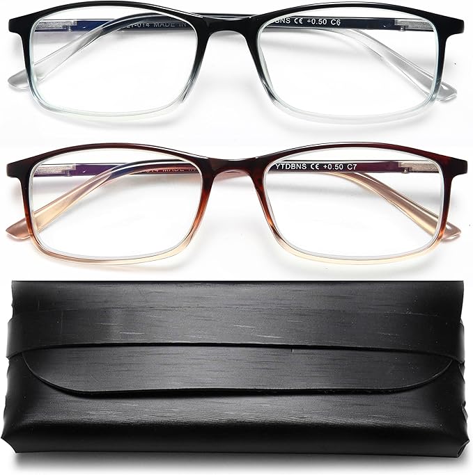 Professional Reading Glasses for Men/Women, Blue Light Blocking Computer Readers with Spring Hinges for Glare and UV Protection