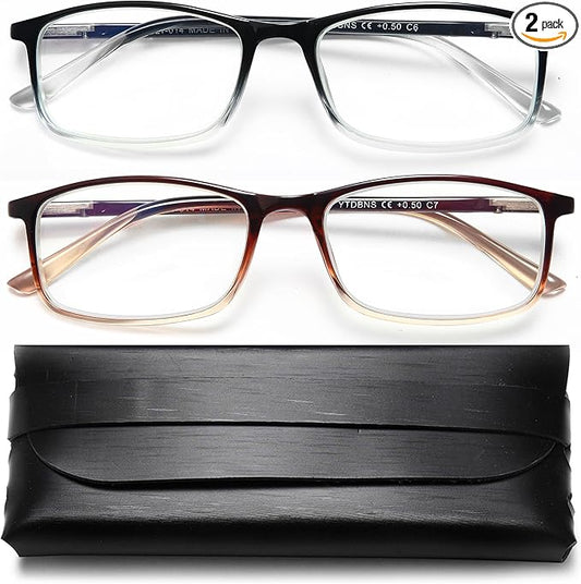 Professional Reading Glasses for Men/Women, Blue Light Blocking Computer Readers with Spring Hinges for Glare and UV Protection