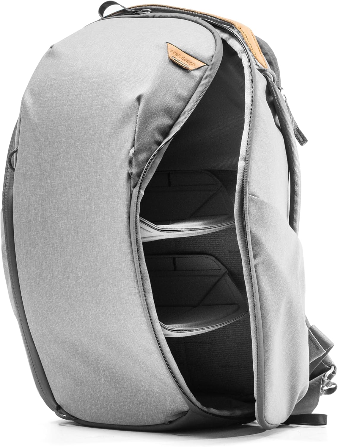 Peak Design Everyday Backpack Zip 20L, Ash, 270-Degree Zip, Dual Side Pockets, FlexFold Dividers, Fits 15" Laptop, For Camera Carry, Daily Commutes or Travel, Versatile Backpack for Men and Women