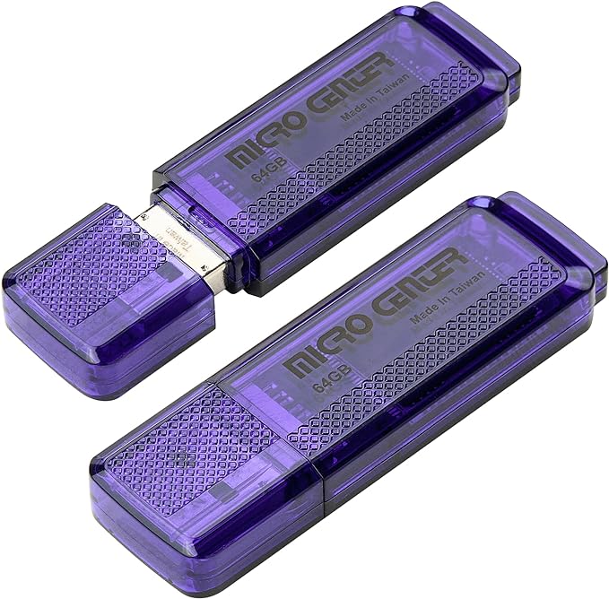 INLAND Micro Center Super Speed 64GB 2-Pack Ultra Flash Drive USB 3.0/USB 3.1 Gen1 Memory Stick with Keychain Thumb Drive Photo Stick Jump Drive