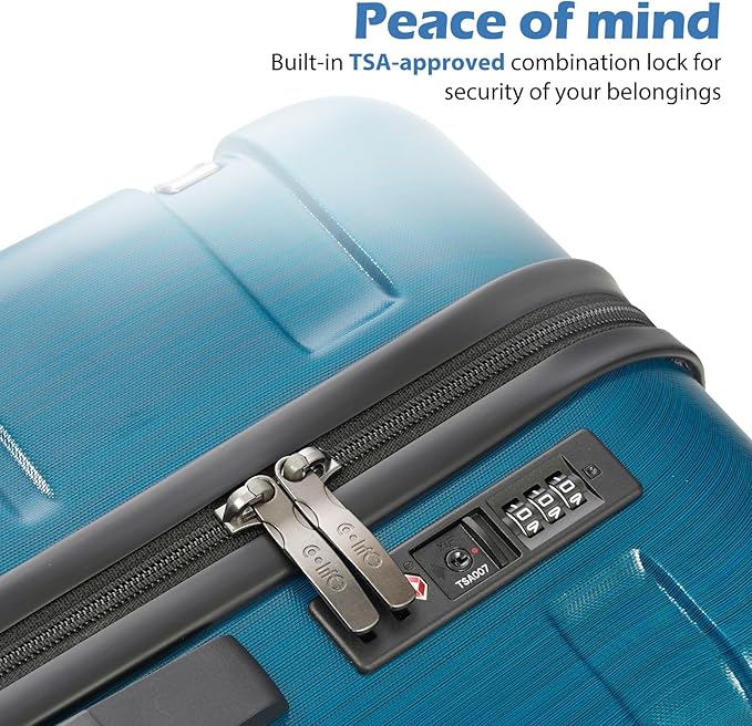 Coolife Luggage Expandable 3 Piece Sets PC+ABS Spinner Suitcase 20 inch 24 inch 28 inch (white, 3 piece set)