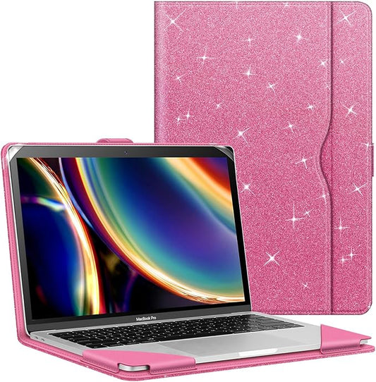 Fintie Sleeve Case Cover for MacBook Air 13.6 A3240 A3113 A2681 M4 M3 M2, Air 13 A2337 (M1) / A2179 / A1932, MacBook Pro 13 A2338 (M2 M1) / A2251 / A2289 / A2159 / A1989 / A1706 / A1708, GlitterPink