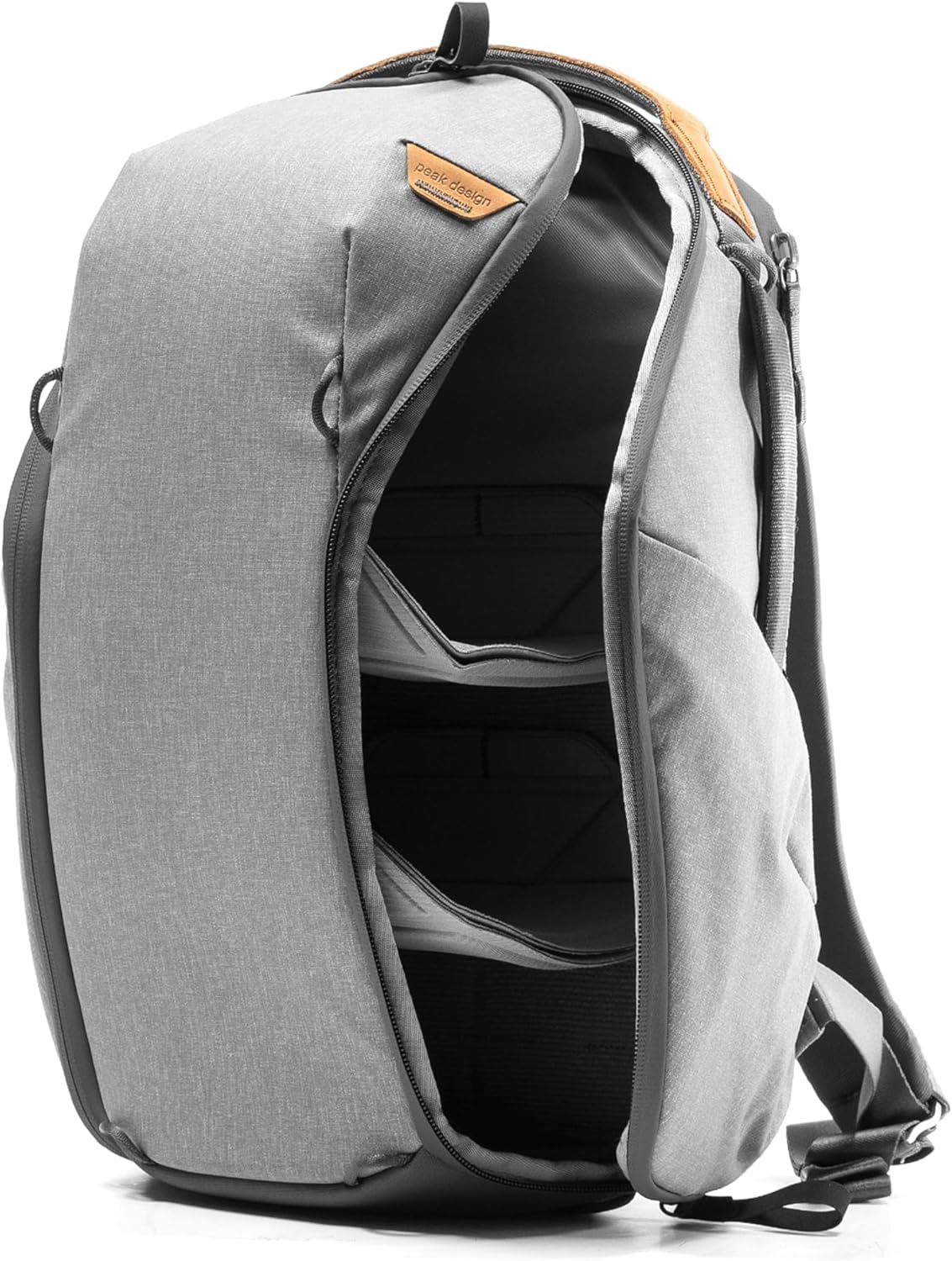 Peak Design Everyday Backpack Zip 15L, Ash, 270-Degree Zip, Dual Side Pockets, FlexFold Dividers, Fits 15" Laptop, For Camera Carry, Daily Commutes or Travel, Versatile Backpack for Men and Women