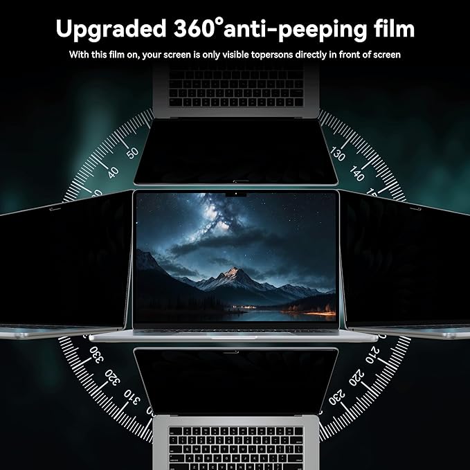 360°Privacy Screen MacBook Pro 13 inch (2016, 2017, 2018, 2019, 2020, 2021, 2022, M1, M2) & MacBook Air 13" (2018-2021, M1),Matte Anti Glare Blue Light 13 In Mac Scratch Resistant Laptop Screen Protector Filter