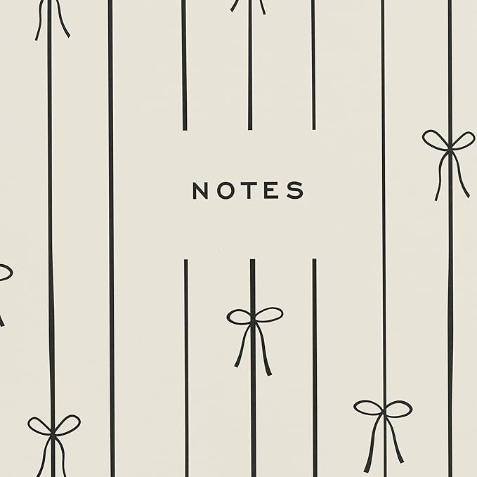 Minted Black Bow Notebook, Writing Journal for Notes & Journaling, Durable Paper Cover, Modern, Colorful & Simple Spiral Bound Journal Notebook with 160 Lined Pages, 5.5" x 8.5"