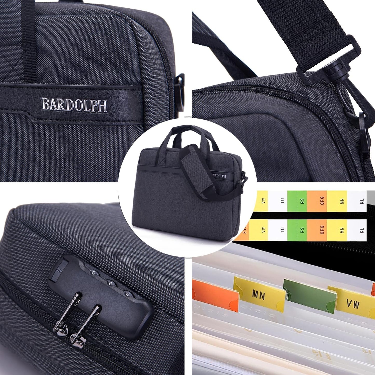 BARDOLPH Heavy Duty Accordian File Organizer with Handle