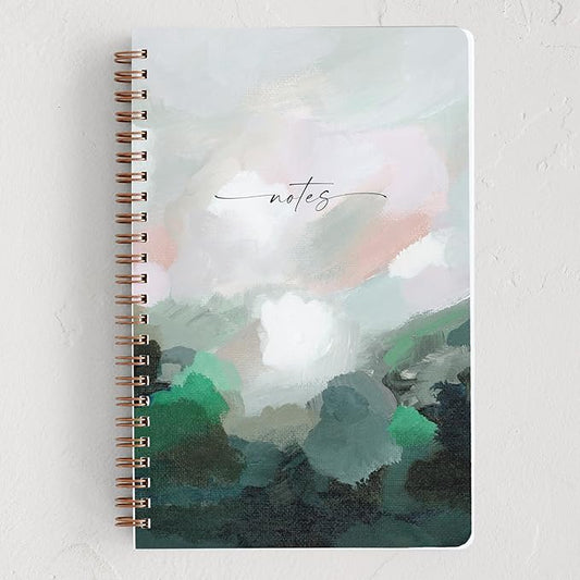 Minted Light Seeker Notebook, Writing Journal for Notes & Journaling, Durable Paper Cover, Painted, Abstract, Modern Art Design, Spiral Bound Journal Notebook with 160 Lined Pages, 5.5" x 8.5"
