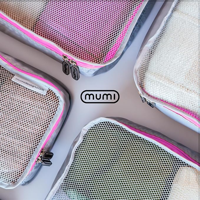 MUMI Packing Cubes – 5-Piece Compression Packing Cubes for Travel, Luggage Organizers for Suitcases, Carry-On Bags, Backpacks, and Duffel Bags – Space-Saving Travel Essentials - Yellow