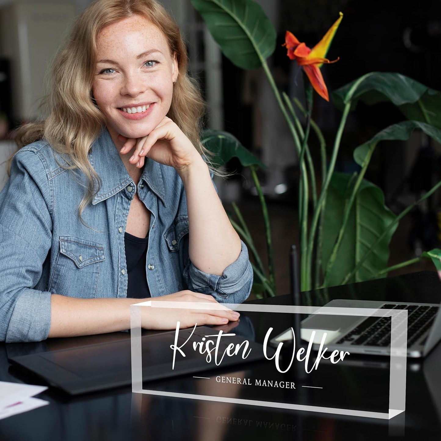 Personalized Desk Name Plates, Acrylic Engraved Name Plate for Desk, Custom Office Gifts & Desk Decor for Women Men, Employee Appreciation Gifts for Boss Teacher Nurse