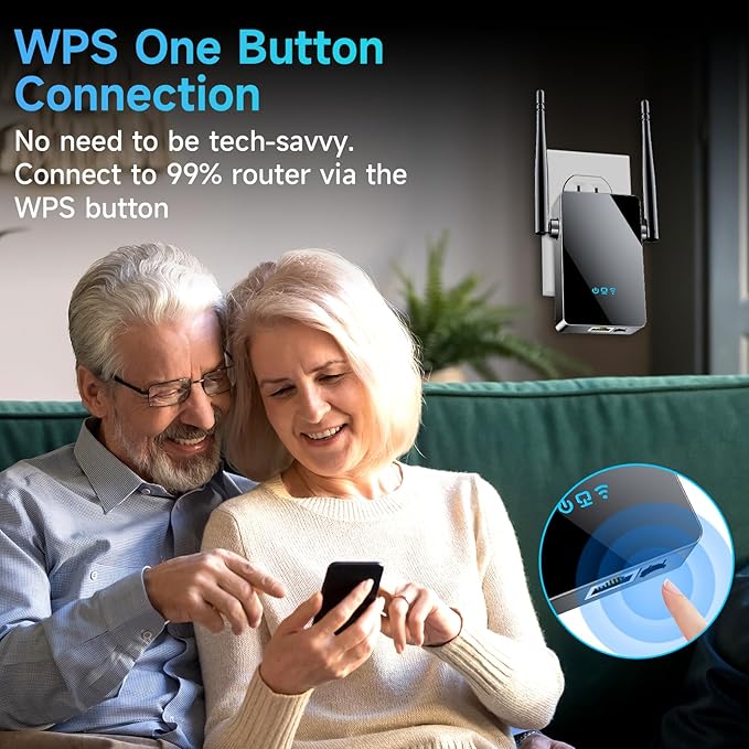 2026 WiFi Extender Signal Booster, New Gen Internet Booster for Home, 4X Faster, Covers up to 10,000 sq.ft, Wi-Fi Repeater with Ethernet Port, Wireless Long Range Amplifier, Easy Setup (Black)