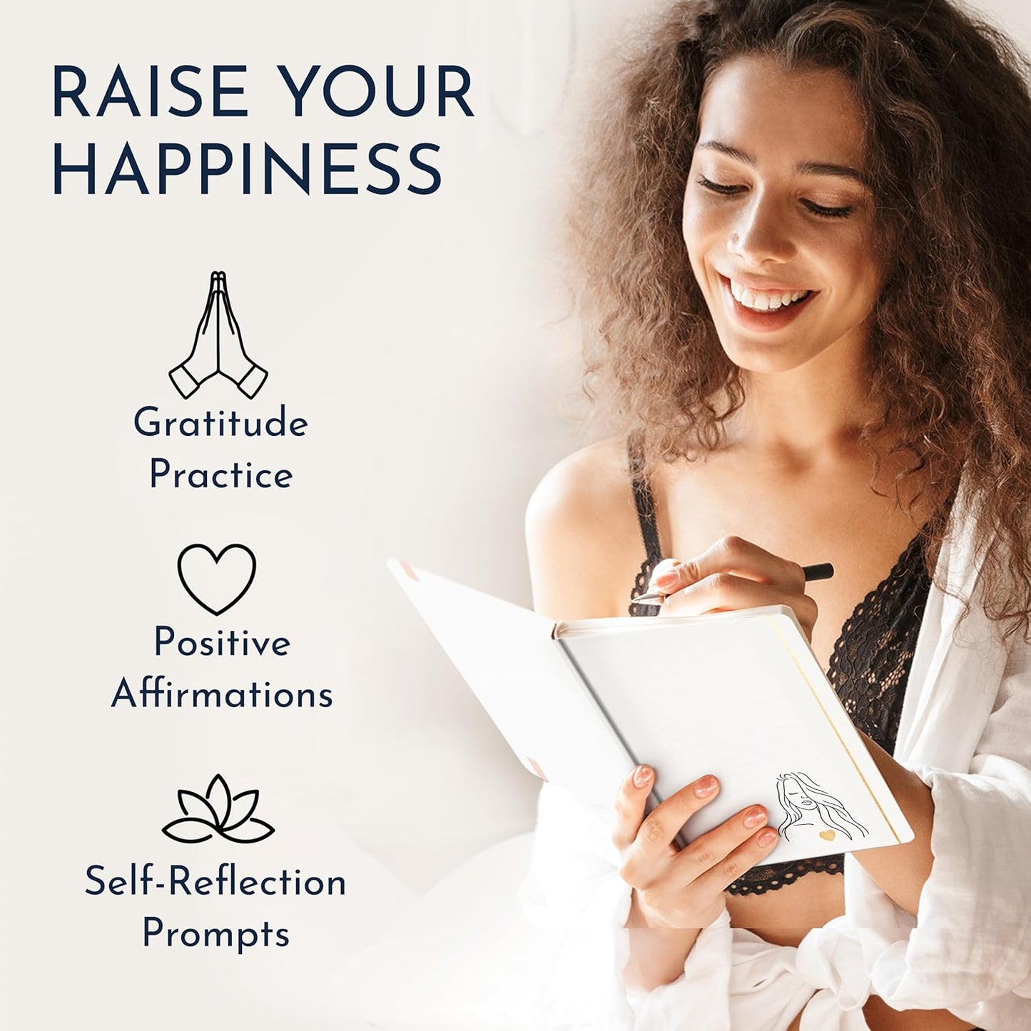 RYVE Daily Gratitude Journal for Women: 6-Month Guided Positivity & Wellness Journal with Prompts - Affirmation, Mindfulness, Self Help & Reflection, Gratitude Journal Notebook, Manifestation Journal