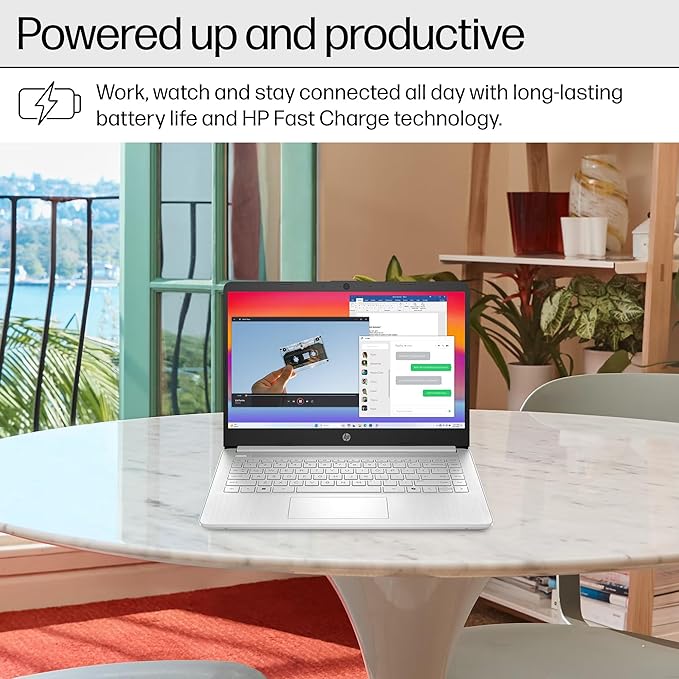 HP 14” Flagship Laptop 2025 AI-Powered Computer, Office Lifetime, Student Business, 4-Core Intel CPU, 16GB RAM 628GB Storage (128GB UFS+ 500GB Ext), Long Battery HubxcelAccessory Win 11 Pro Silver