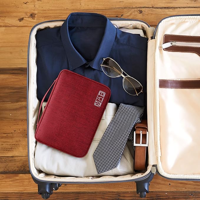 SELLYFELLY Electronic Bag Travel Cable Accessories Bag Waterproof Double Layer Electronics Organizer Portable Storage Case for Cable, Cord, Charger, Phone, Adapter, Power Bank, Kindle, Hard Drives