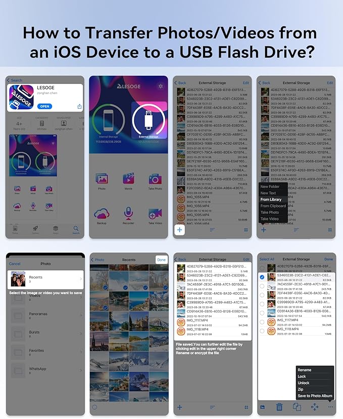 MFi Certified Flash Drive 256GB for iPhone USB Memory Stick, USB Stick High Speed Thumb Drives Photo Stick External Storage for iPhone/iPad/Android/PC