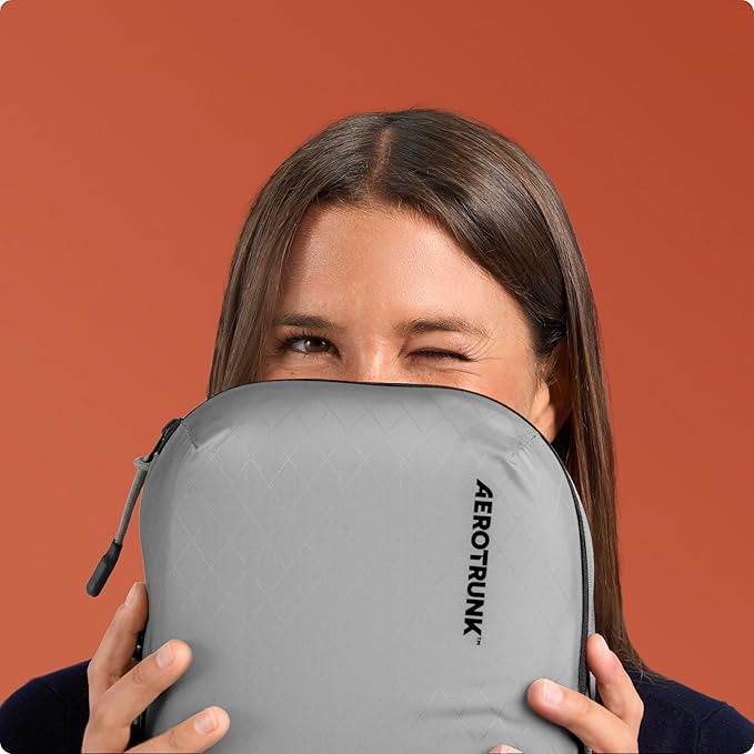 Aerotrunk Ultralight Compression Packing Cubes - Lightweight Travel Organizers for Suitcases and Luggage (3-Pack, Light Grey)