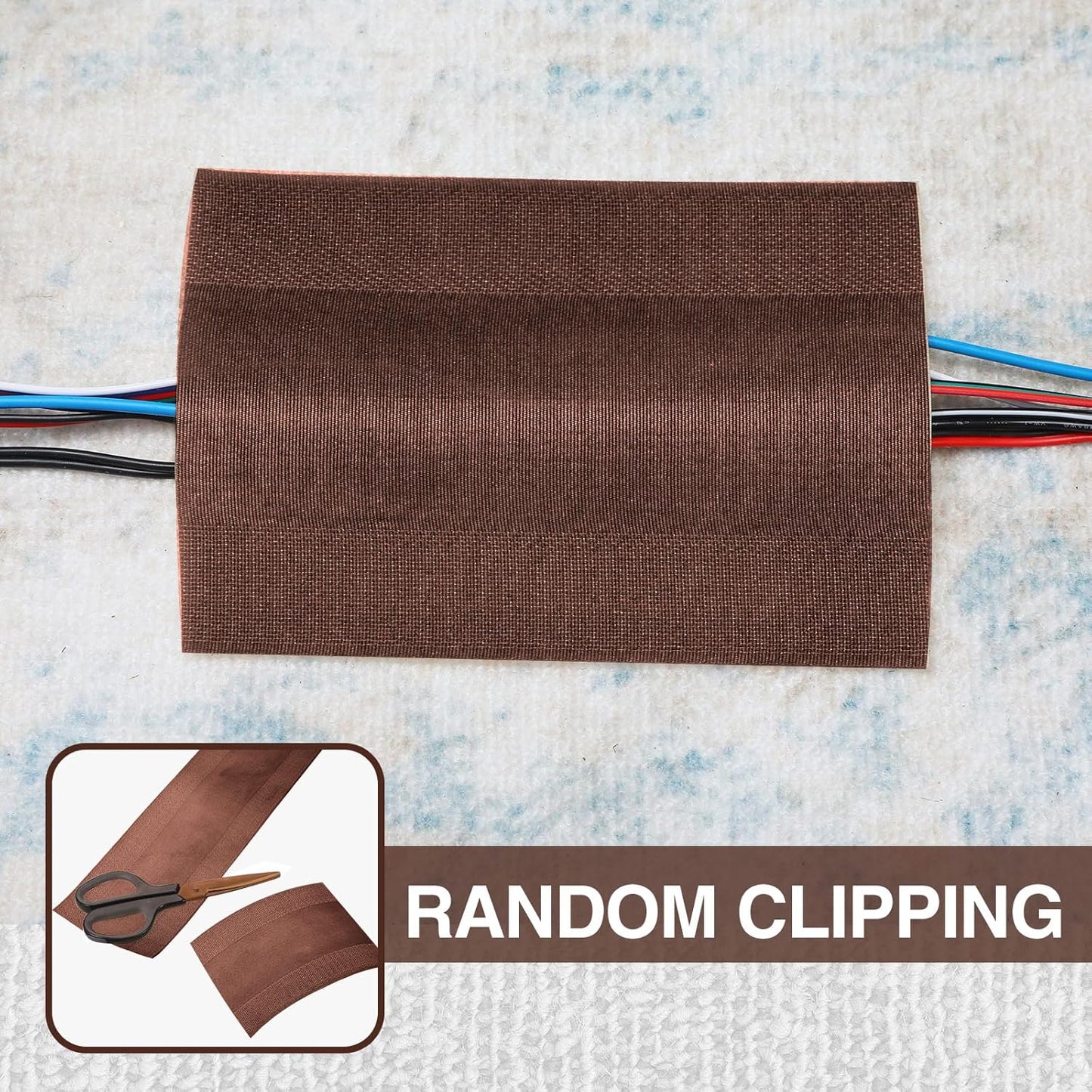 WILLBOND Carpet Cord Cover Cable Grip Floor Cover Cable Protector Management Only for Commercial Office Carpet(Brown,9.84 ft)