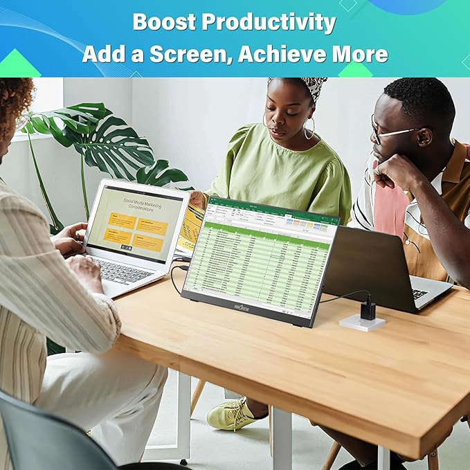 InnoView 16" 2.5K 120Hz Portable Monitor Built-in Speakers and Kickstand & VESA 100% sRGB QHD 400 Nits | 2 Type-C & HDMI | Eye Care | Travel Monitor for Laptop/Switch/PS5/Xbox (Adapter Excluded)