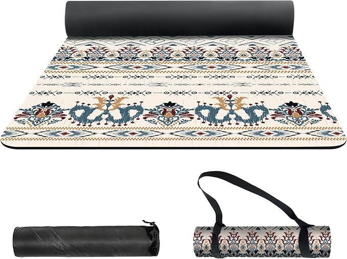 nuveti Yoga Mat Print Extra Thick TPE Non Slip Fitness Exercise Mat with Carrying Bag,72"x24" Extra Thick 6MM Exercise & Workout Mat for Yoga, Pilates Fitness and Floor Exercises