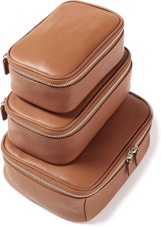 Leatherology Cognac Nested Travel Organizer Trio