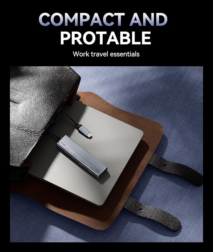 Aceele 10Gbps USB C Hub Splitter with 2*USB-A 3.2 & 2*USB-C 3.2, 100W PD Charging Port, USBC to USB A Hub Multiport Adapter for MacBook Pro, iMac, iPad and More(Not Support Extend Monitor)