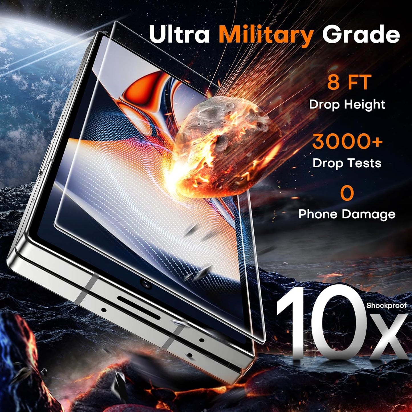 TOCOL for Samsung Galaxy Z Fold 7 Screen Protector 9H Hardness Military Grade Shatterproof HD Tempered Case Friendly Glass 2 Pack