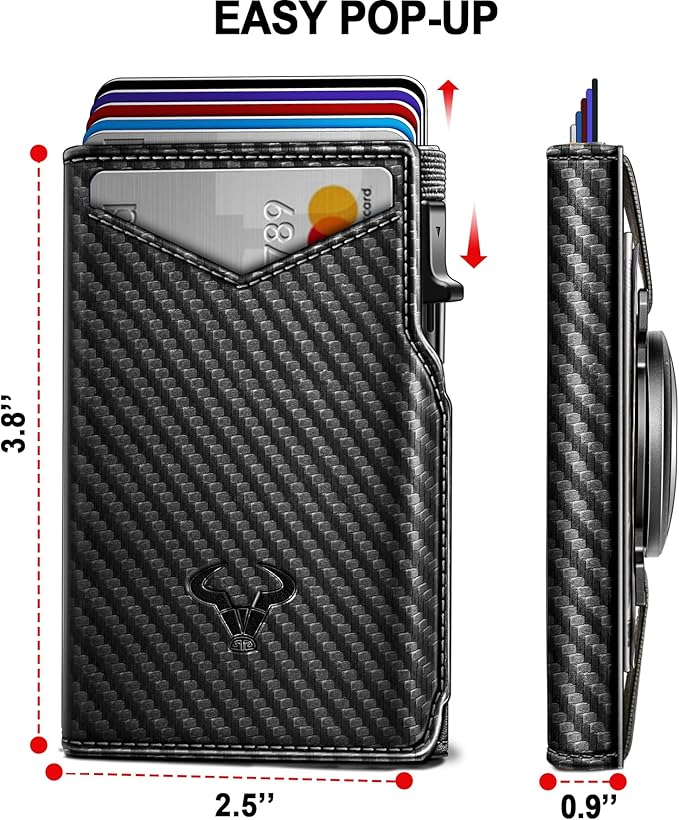BULLIANT Men Airtag Wallet,Slim Front Pocket Wallet Money Clip for Men Gift 3.8"x2.7",Pop-up Access