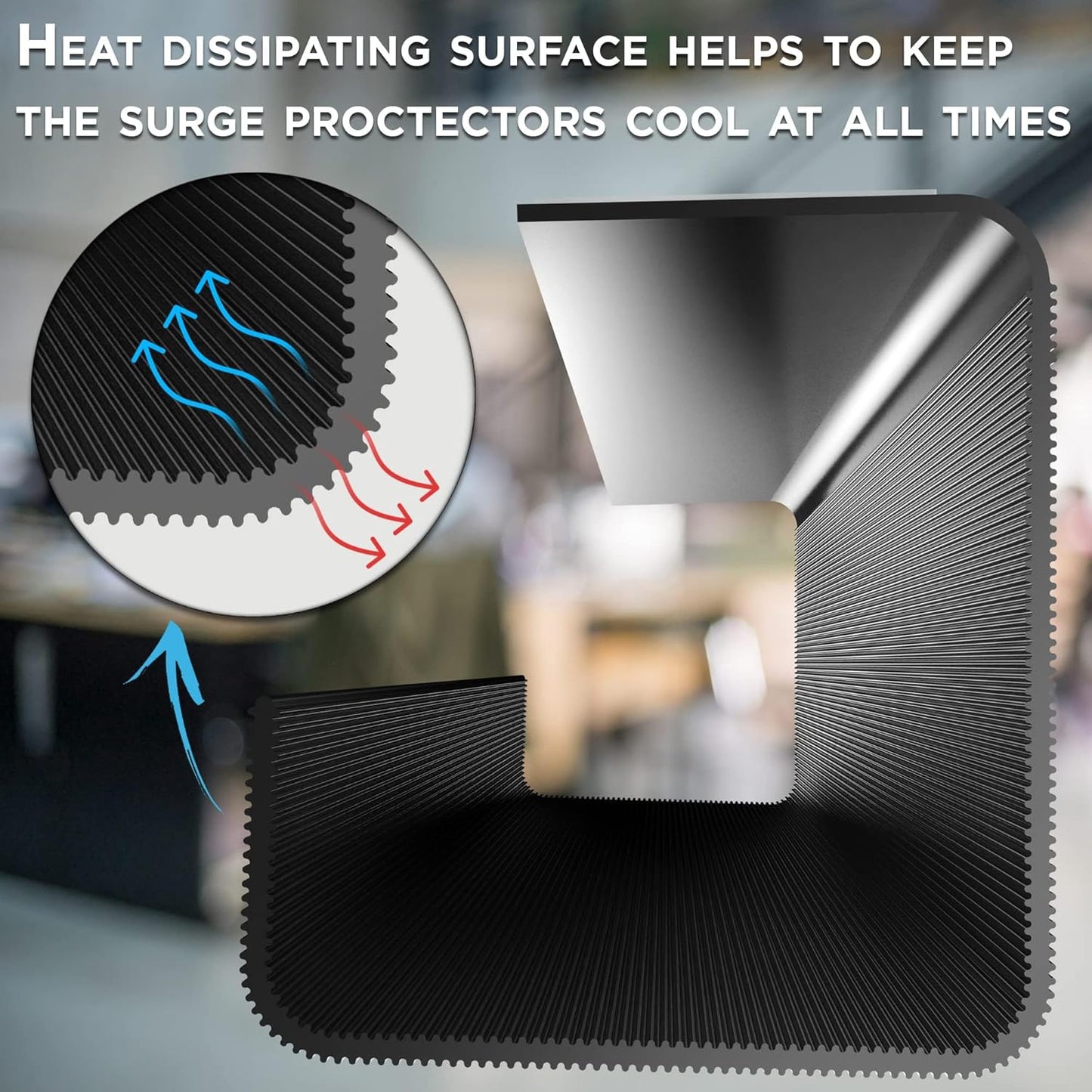 No-Screw Under Desk Cable Management Tray - Self-Adhesive Installation, Cord Management, Cable Tray, Under Desk Wire Organizer - Black Set of 4